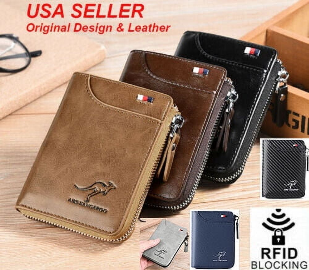 Men Men's RFID Blocking T1 Leather Wallet Credit Cards ID Durable Waterproof - Image 3