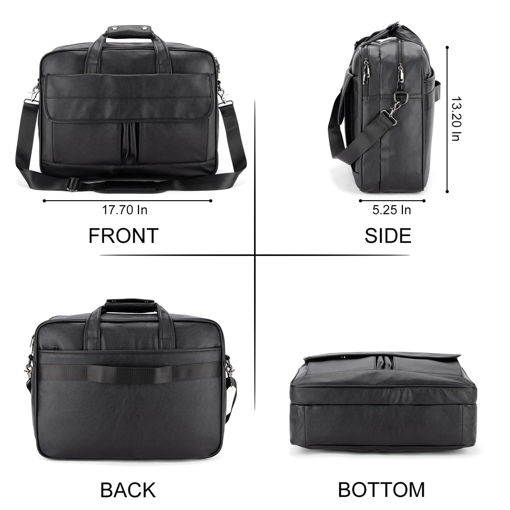 Messenger Bag, 15.6 Inches Laptop Briefcase Business Satchel Computer Handbag Shoulder Bag for Men (Black) - Image 2