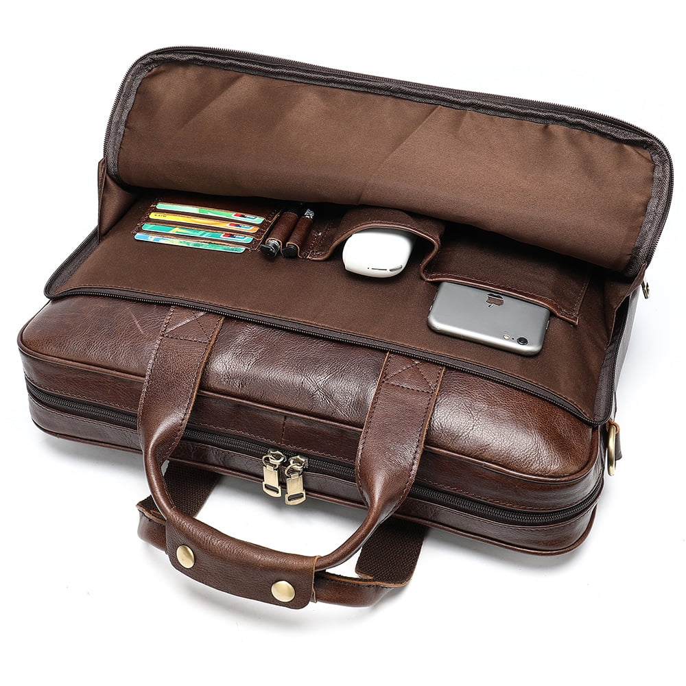 Men's Bag Genuine Leather Briefcase Bag for Men Laptop Bag Messenger Leather Bag Business Bag Document Bag Handbag A6 - Image 3
