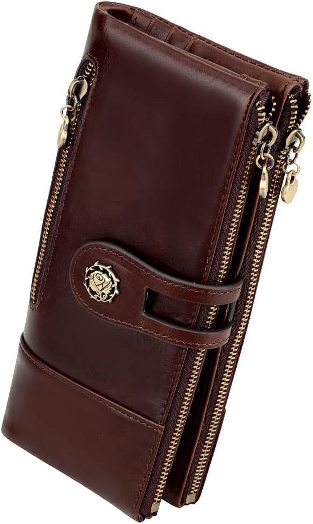 Women's RFID Blocking Wallet Soft Leather Clutch Money Ladies Purse Slim Card Holder Organizer Zip Pocket (Blue) - Image 4