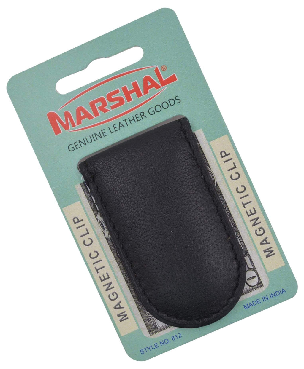Men's Slim Magnetic Money Clip Genuine Leather Business Card Holder - Image 2