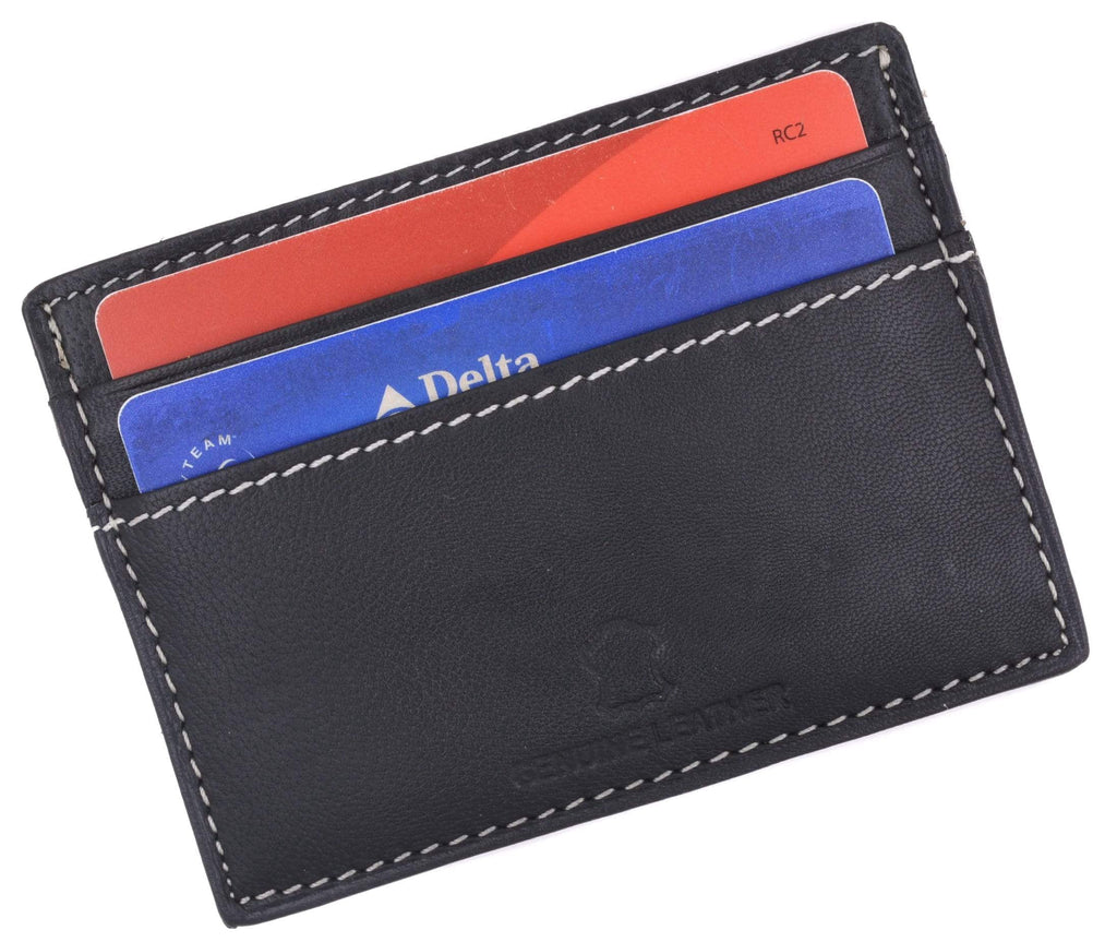 Handmade Genuine Leather Unisex Slim Super Thin Card Holder With ID Card Window 270 - Image 4