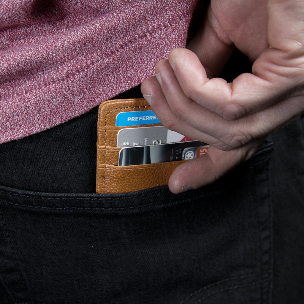 Vegan Leather RFID Blocking Credit Card Holder Slim Front Pocket Wallets for Men - Image 6