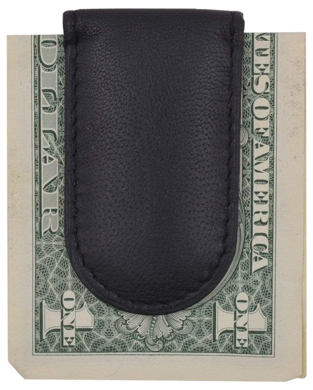 Men's Slim Magnetic Money Clip Genuine Leather Business Card Holder - Image 4