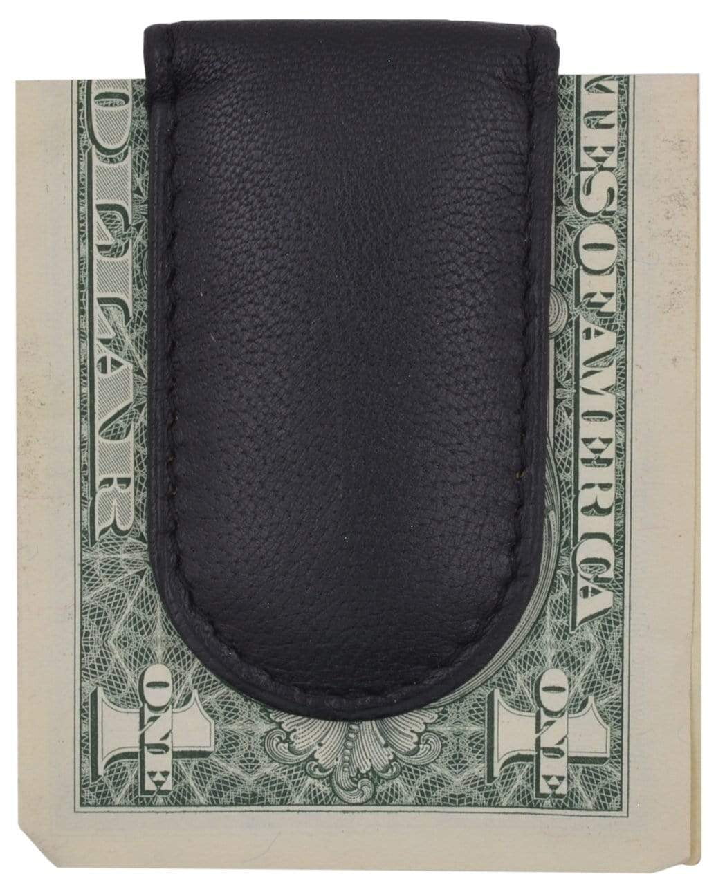 Men's Slim Magnetic Money Clip Genuine Leather Business Card Holder - Image 4