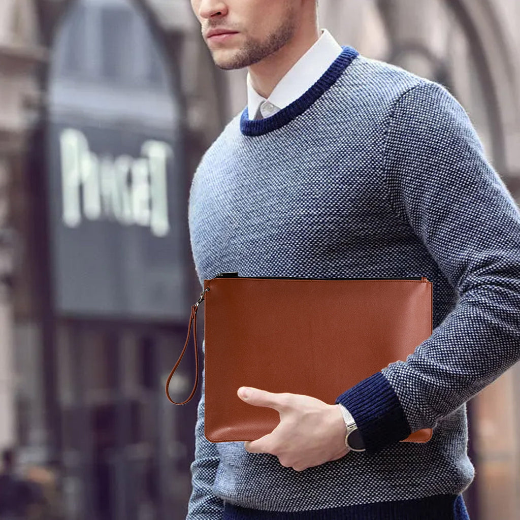Leather Portfolio Folder Zippered Document Case, Professional Business Padfolio Organizer with Card Slot, Executive C... - Image 4