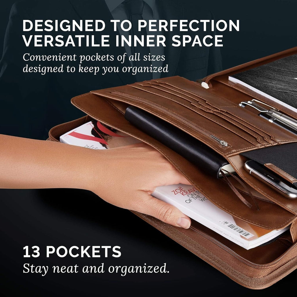 Padfolio/Portfolio Pad Holder-Business PU Notepad Folder for Resumes, Interviews, iPad/Tablet, Phone, Legal Pad Noteb... - Image 5