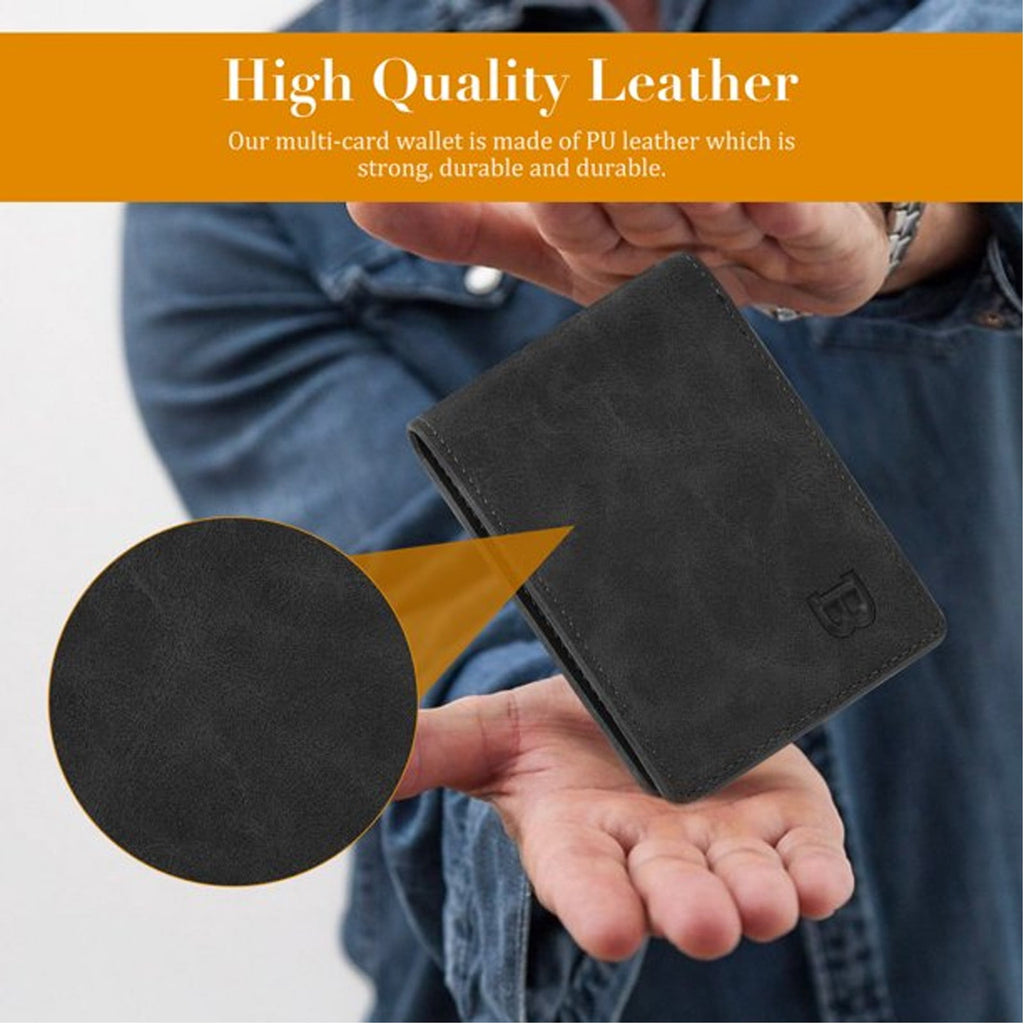Wallets Clearance, Furenl Pu Leather Wallet for Men Tsv Men's Bifold Wallet Slim Minimalist Front Pocket Wallet Id Window Card Case Rfid Blo - Image 3