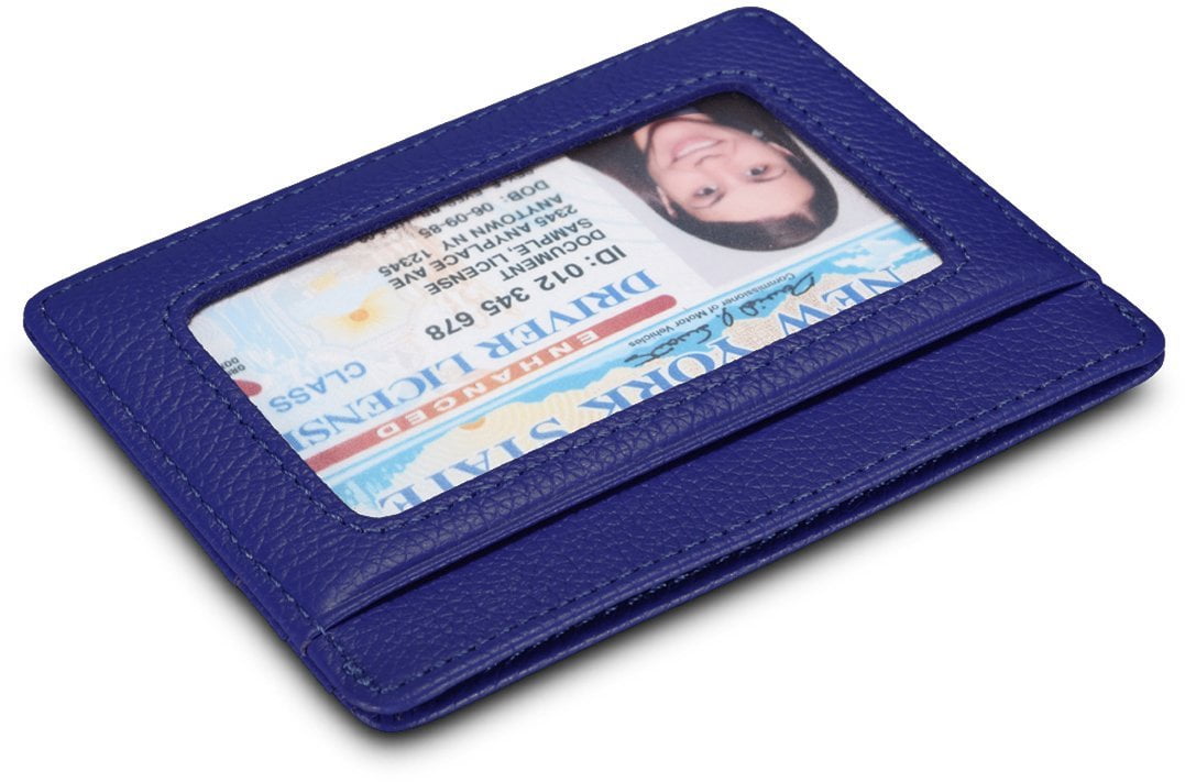 Credit Card Holder Genuine Leather Slim & Thin Pocket Wallet Minimalist Wallet Money Clip RFID Blocking - Image 4
