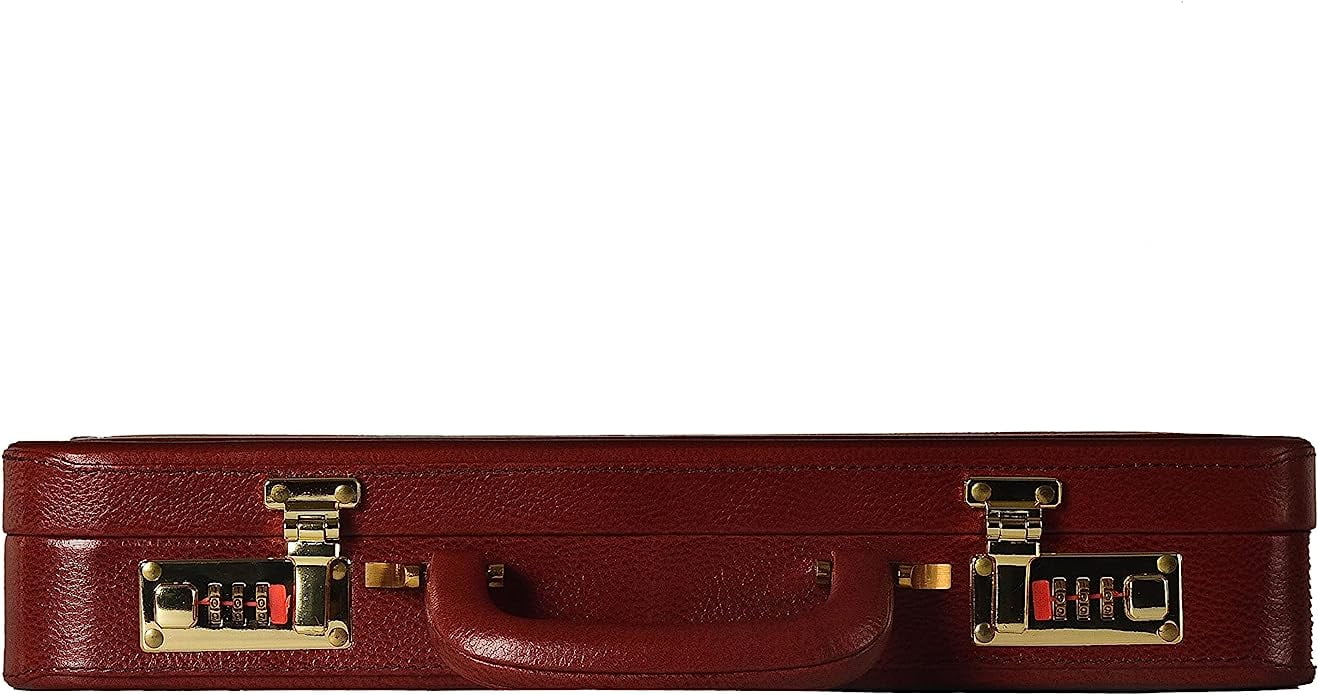 Leather Attache Briefcase Business Handbag for Men 14 Inches Laptop MacBook Carry Case Doctors Briefcase Office Handbag - Image 4