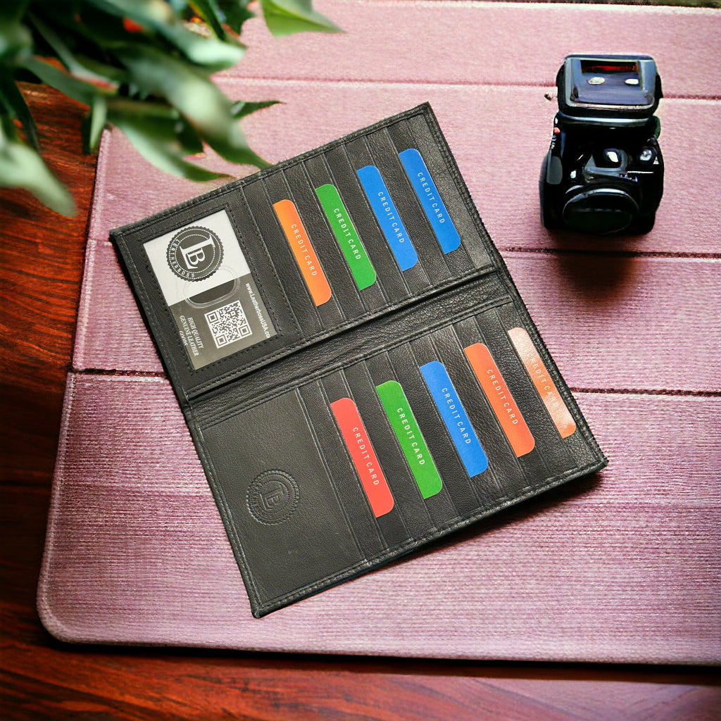 Premium Unisex Leather Long Card Holder Wallet: Stylish, Slim Design with Multiple Card Slots and Bill Compartments - Image 2