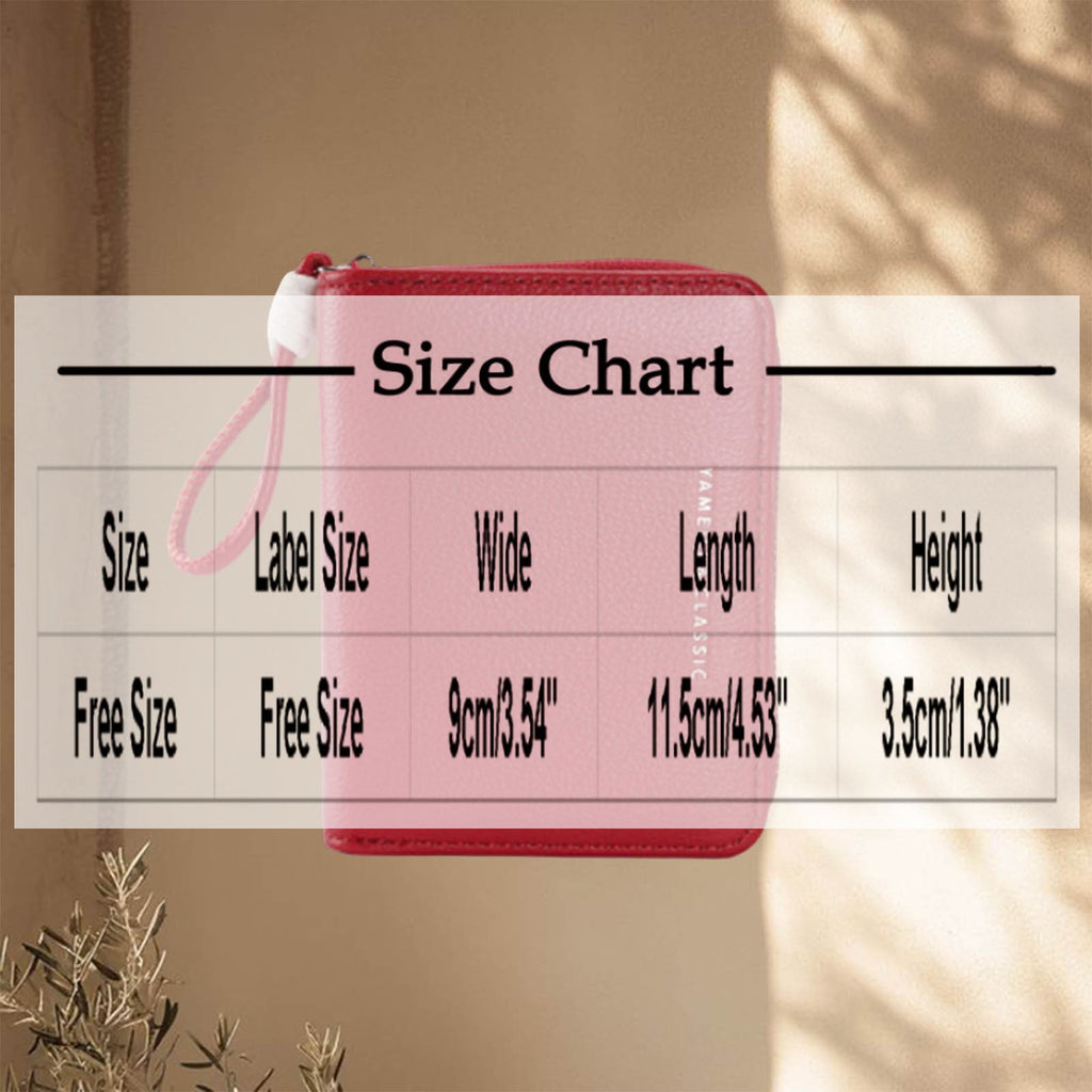 Small Wallet for Women Slim Bifold PU Leather Zipper wallet Credit Card Holder Coin Purse Red - Image 3