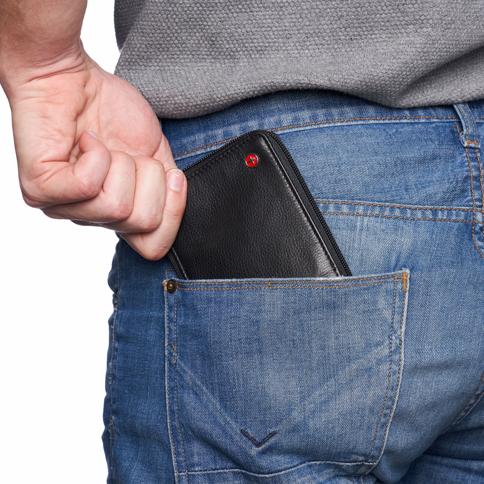 Zipper Bifold Wallet for Men Women RFID Protected Genuine Leather - Image 5