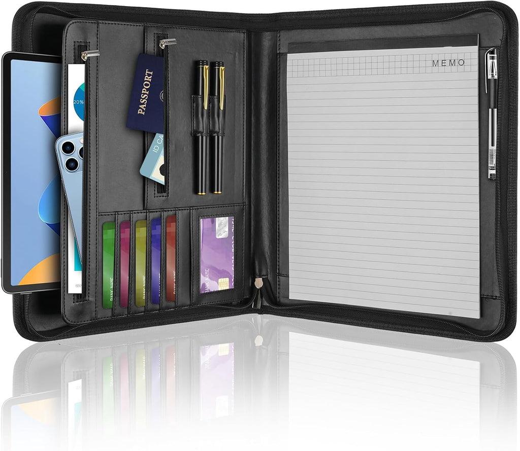 bINDER oRGANIZER, WITH 25 pAGES nOTEPAD & 13" tABLET sLEEVE, pROFESSIONAL cONFERENCE mEETING bUSINESS zIPPER fOLDER F... - Image 4