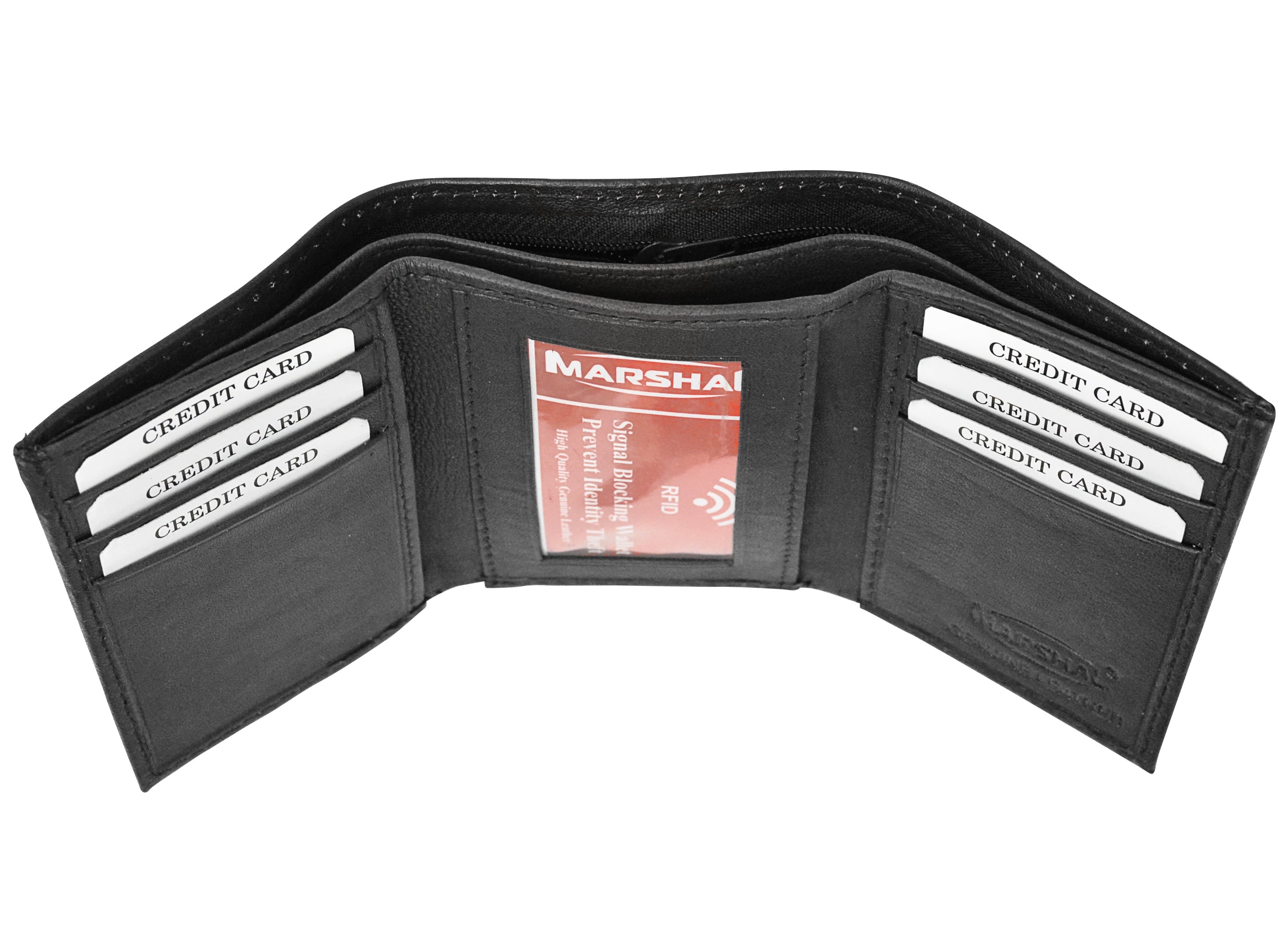 Genuine Leather Slim Trifold Wallets For Men - Mens Wallet RFID Blocking Holiday Gifts For Men - Image 5