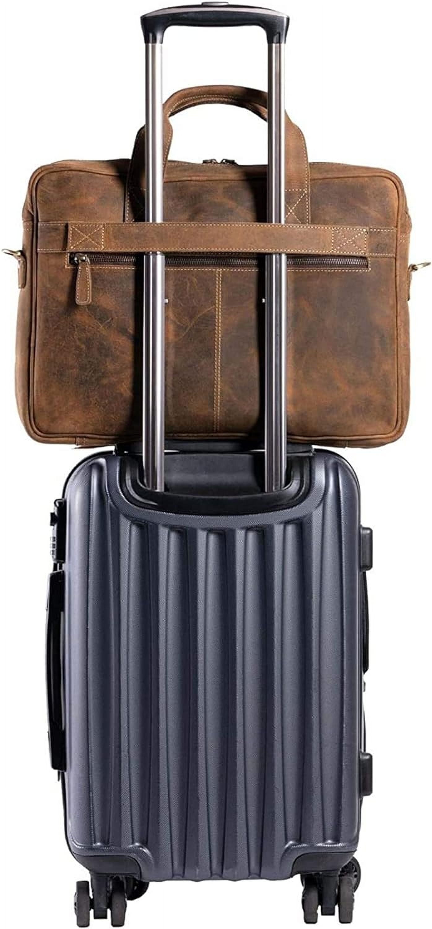 Leather briefcase 18 Inch Laptop Messenger Bags for Men and Women Best Office briefcase Satchel Bag - Image 2