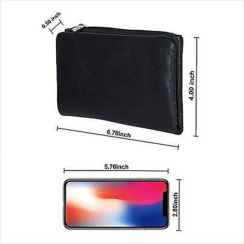 Genuine Leather Women Slim Compact Clutch Credit Card Holder with Coin Pocket - Image 4