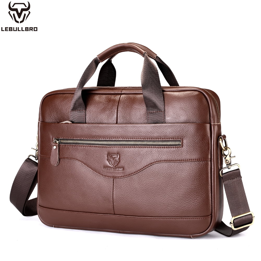 Briefcase Shoulder Messenger Bags Work Laptop Bag Coffee - Image 2
