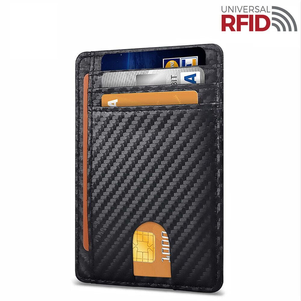 Mens Leather Slim Wallet Credit Card Holder RFID Blocking Pocket ID Money PU USA - Image 4