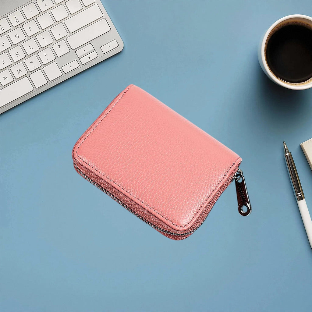 Credit Card Holder Wallet | Artificial Leather | RFID Blocking | Slim Small Zipper Purse for ID Bank Cards Coins | Mu... - Image 4