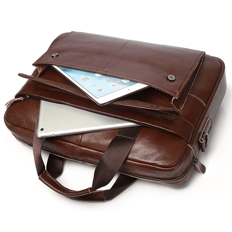 Leather Briefcases for Men 15.6 Inch Laptop Messenger Bag with Computer Shoulder Bag for Business, Travel, Work, Offi... - Image 4