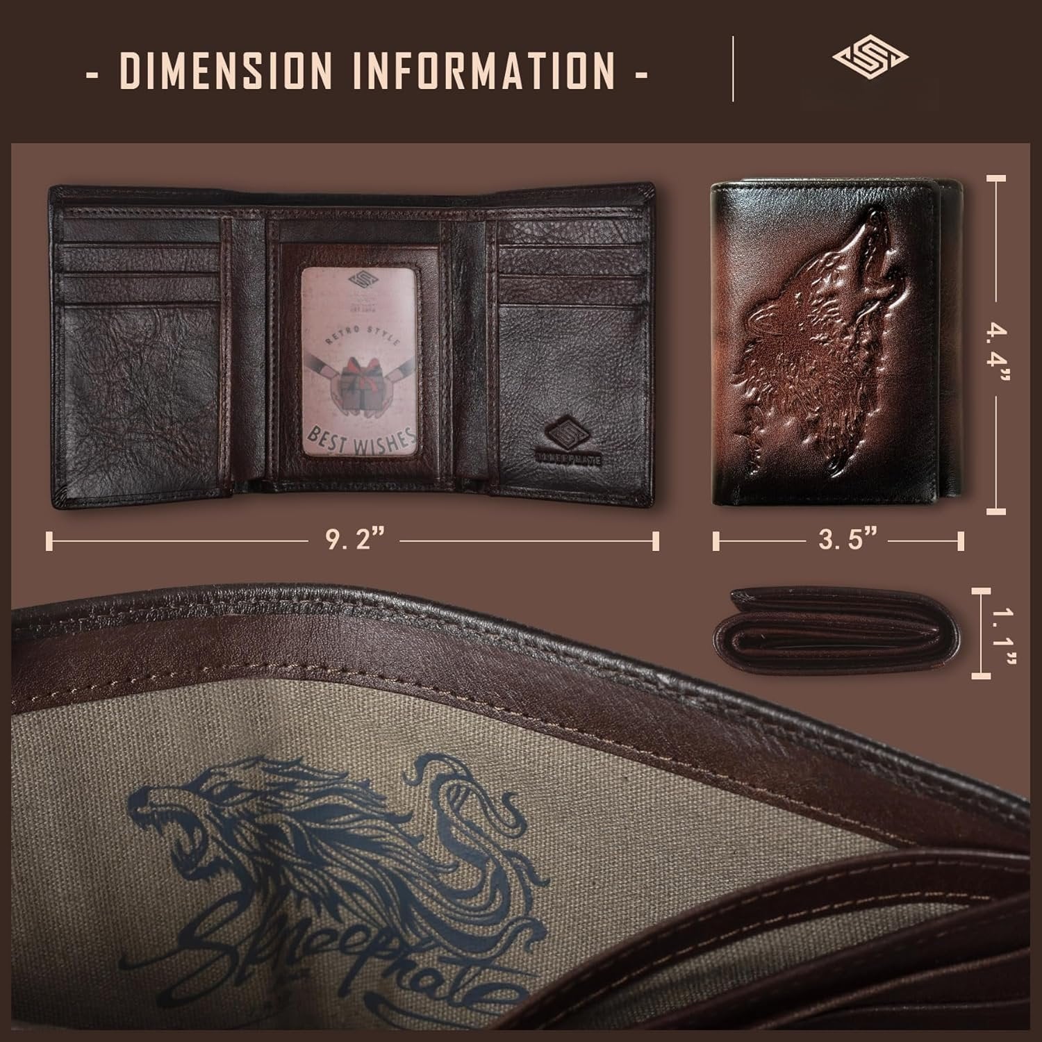 Men's Trifold Wallet, Wallets For Men Leather,Rfid Blocking,Gifts For Him Husband (coffee) - Image 4