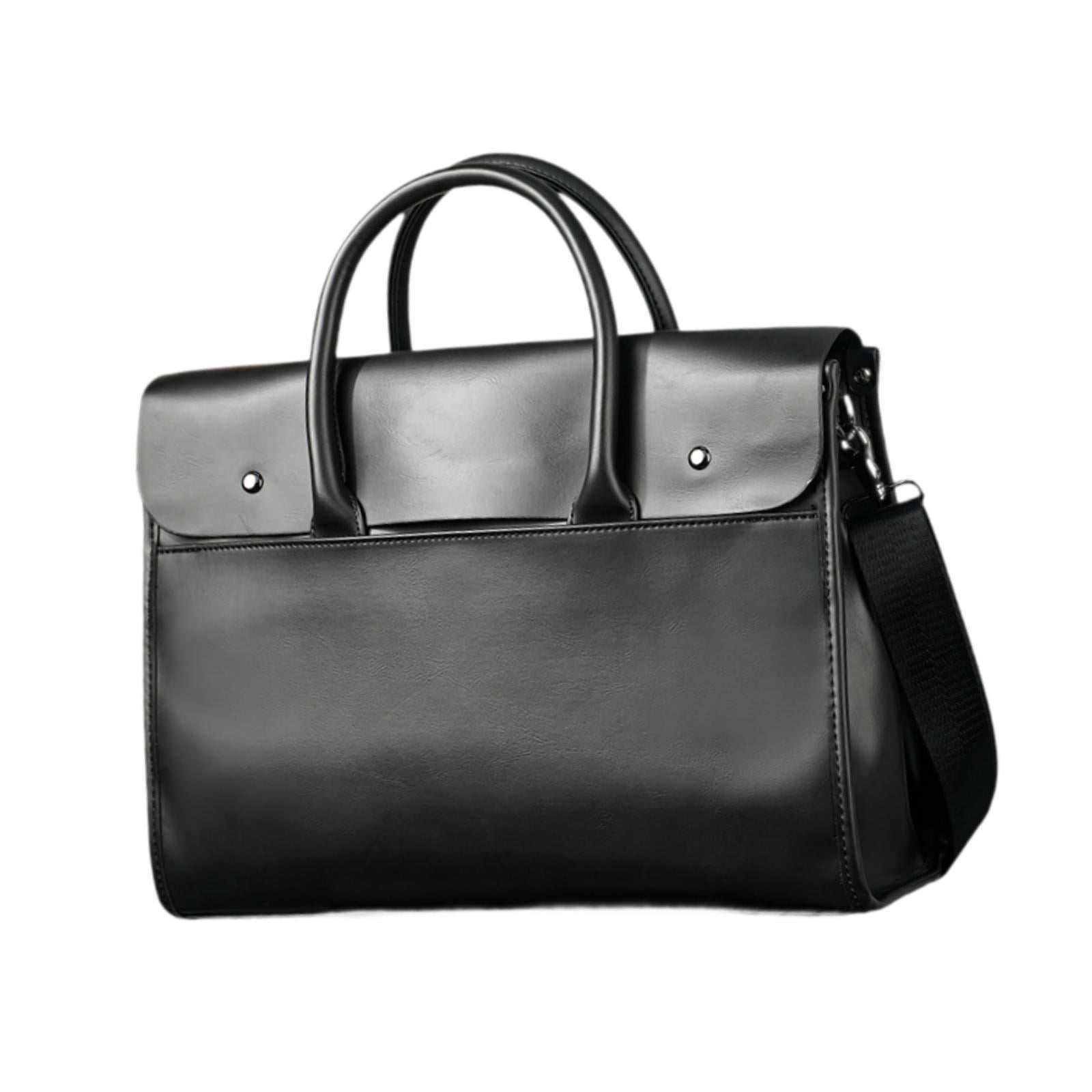 Bag PU Leather Easy Carrying Sturdy Handbag Casual Shoulder Bag Work Bag Computer Bag for Work Office Black - Image 5