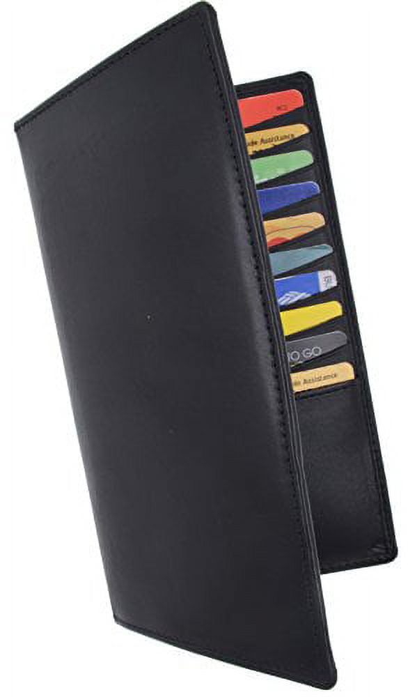 Moga Genuine Leather Men's Deluxe Bifold Multi Credit Card Case ID Wallet (Black) - Image 5