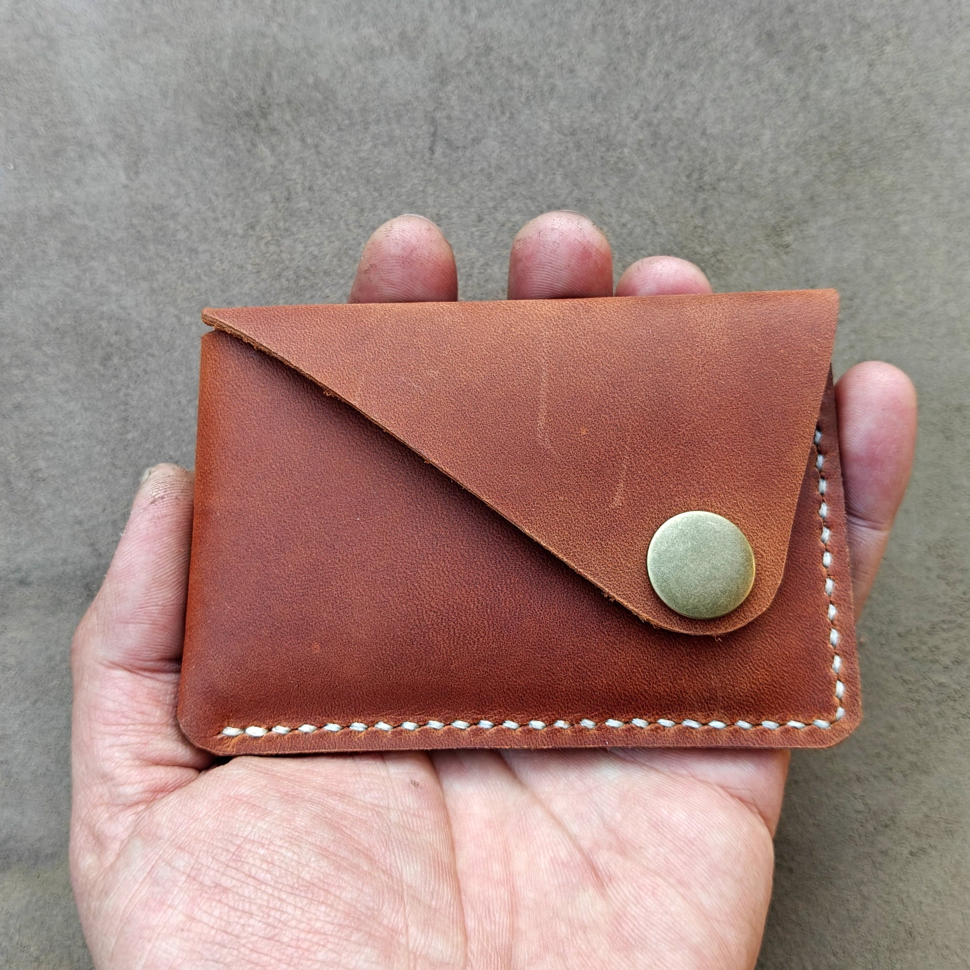Genuine Leather Card Holder, Front Pocket Wallet, Men's Slim Purse Money Small Wallet,Minimalist Wallet brown - Image 2