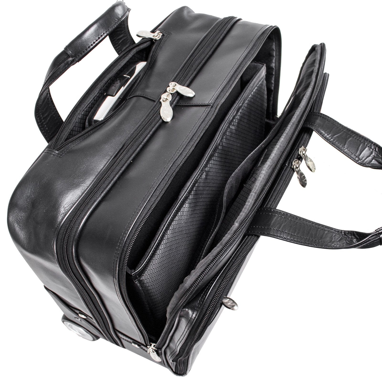 | 15” Leather Wheeled Laptop Briefcase - Image 2