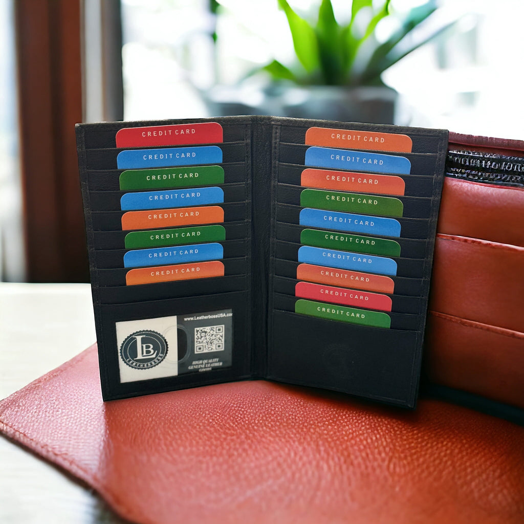 Premium Unisex Leather Long Card Holder Wallet: Stylish, Slim Design with Multiple Card Slots and Bill Compartments - Image 5