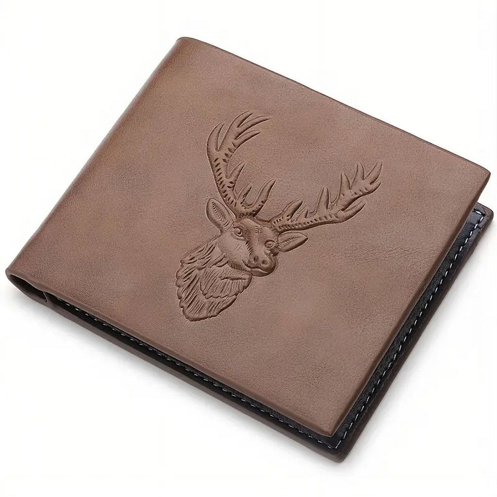 Buck/Deer Hunting Wallet for Men, Leather RFID Blocking Credit Card Holder, Mens Bifold Wallet - Image 2