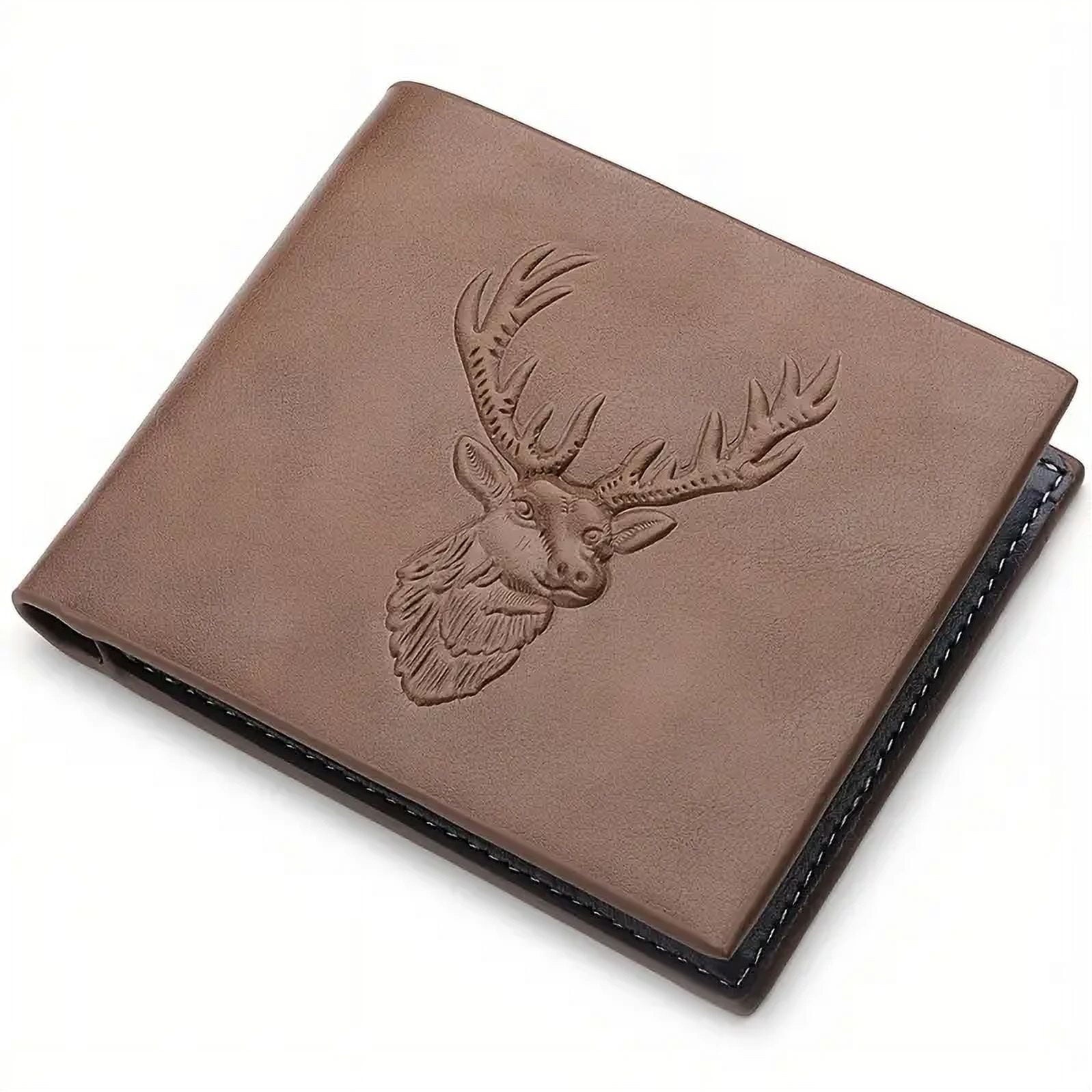 Buck/Deer Hunting Wallet for Men, Leather RFID Blocking Credit Card Holder, Mens Bifold Wallet - Image 2