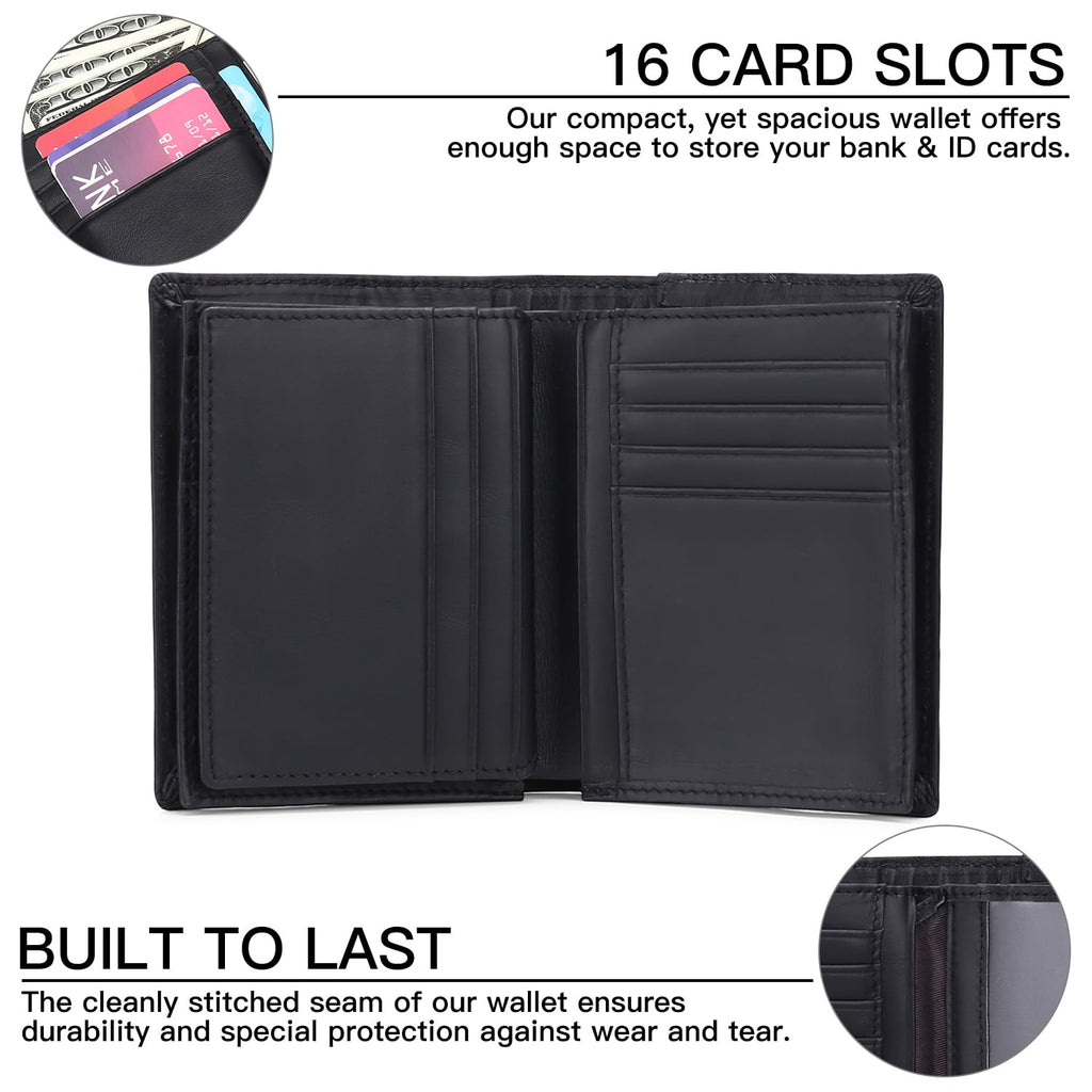Minimalist Wallets for Men Genuine Leather Bifold Wallet RFID Blocking Card Holder - Image 6