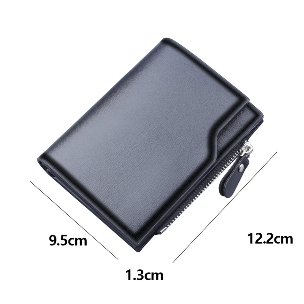 Minimalist Bifold Wallet for Men Leather Slim Small Credit Card Holder with Id Window Coin Case - Image 6