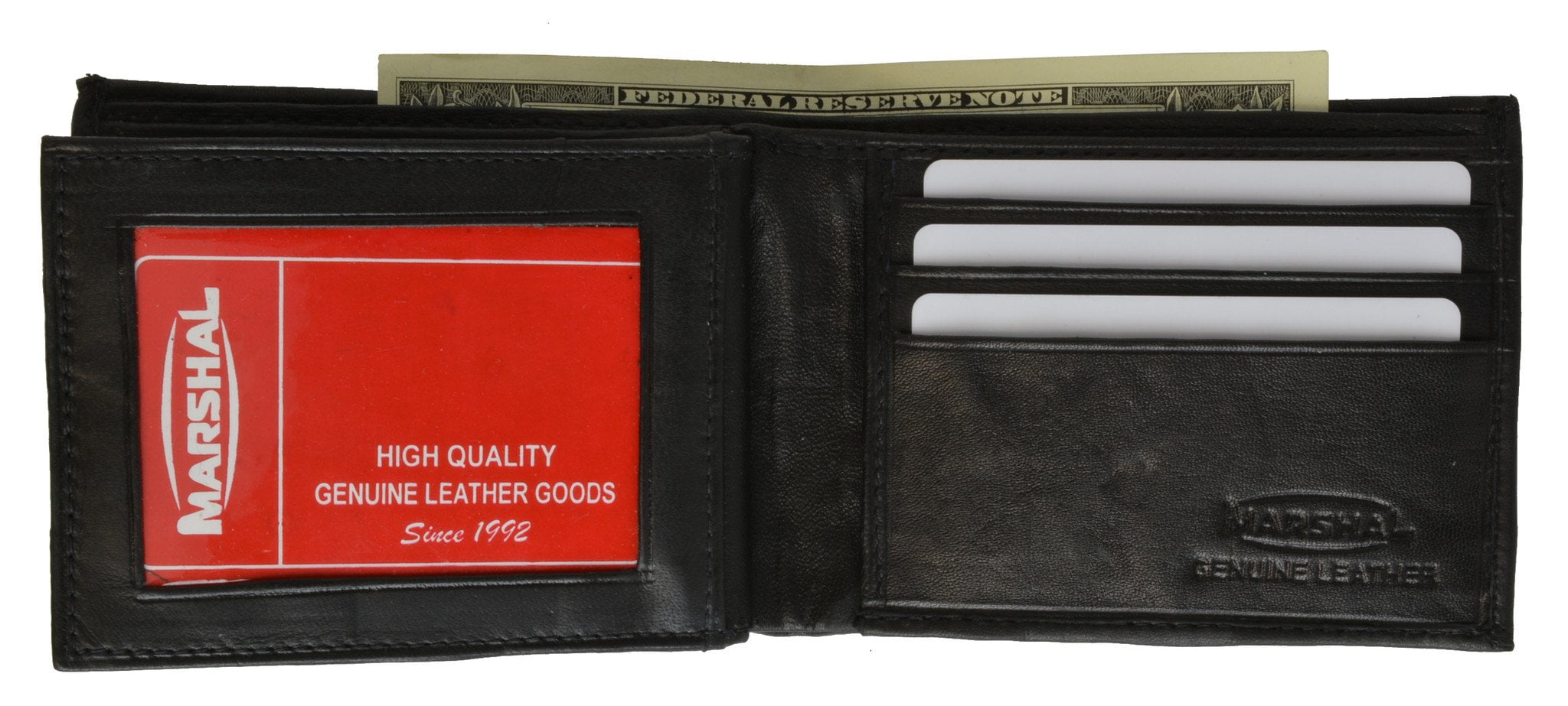 8 Ball Design Mens Genuine Leather Bifold Wallet 1146-7 (C) - Image 2