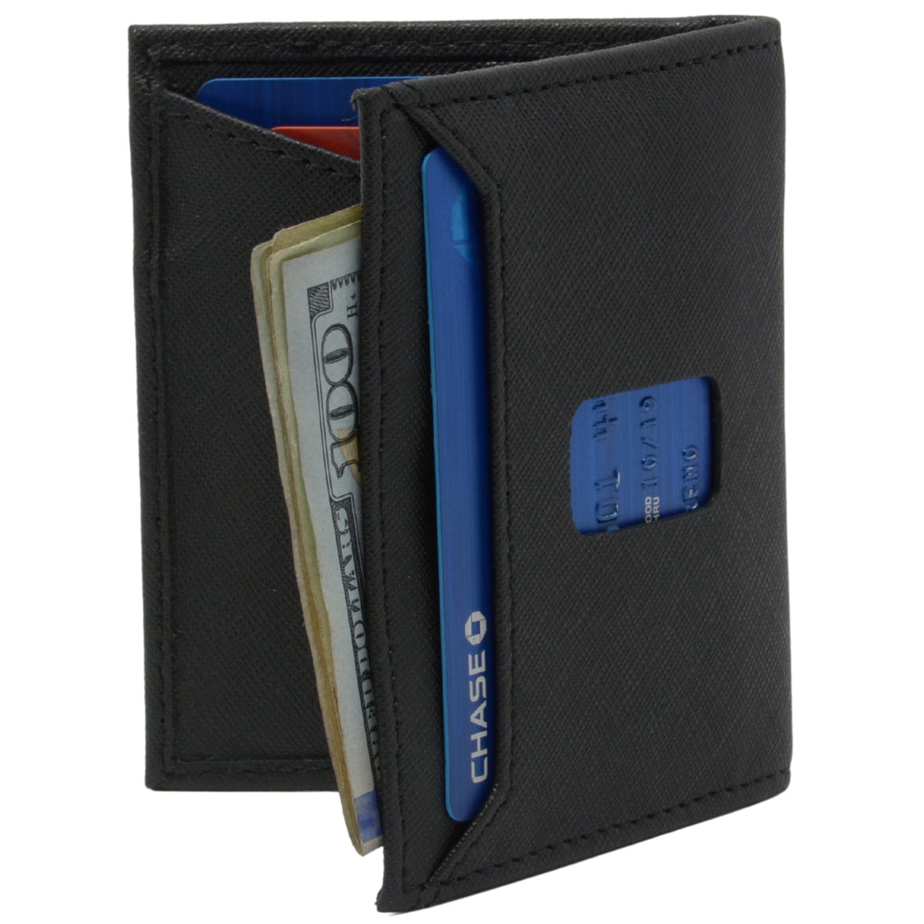 Men RFID Leather Wallet Slim Front Pocket Wallet Business Card Case - Image 5