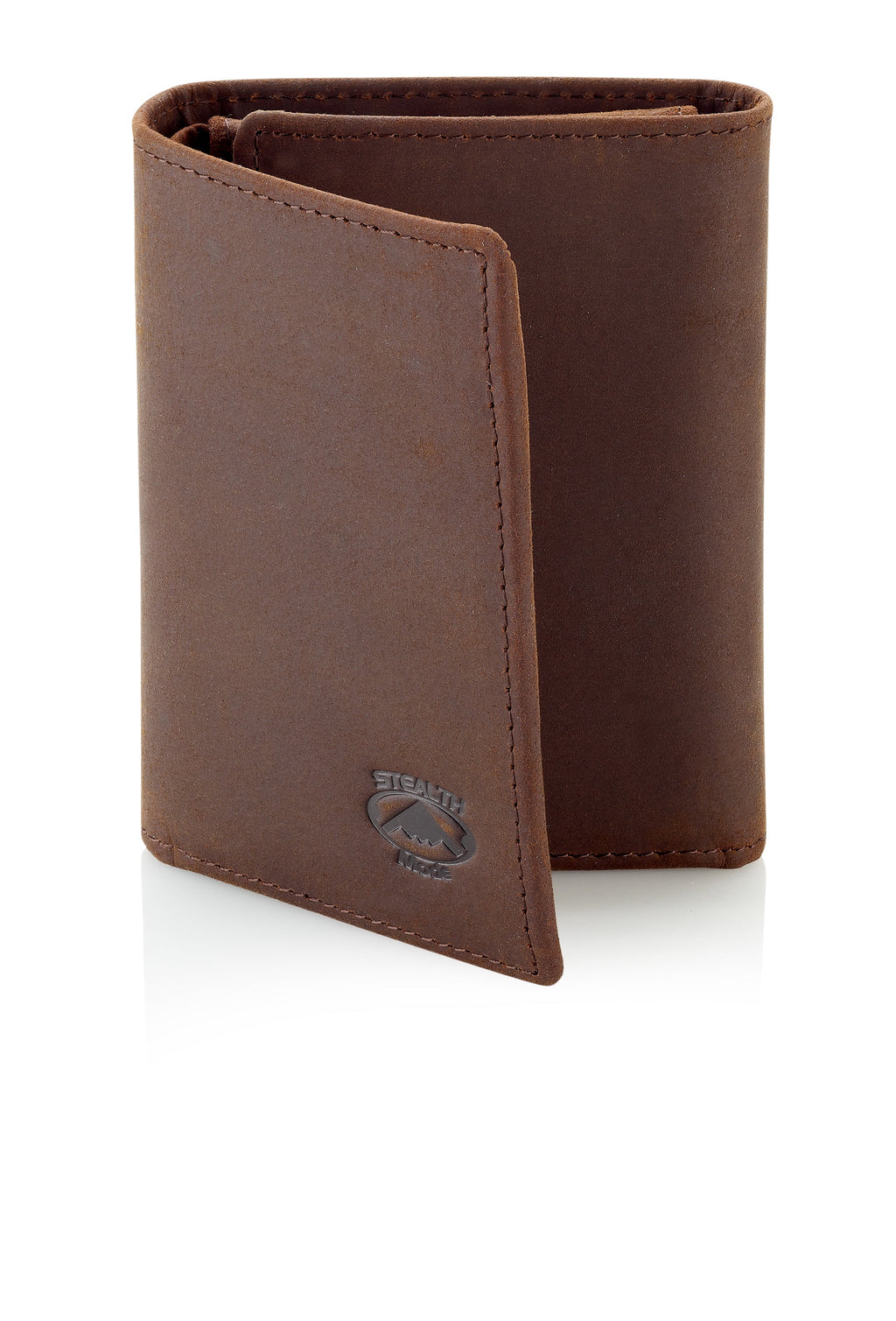 Trifold Leather Wallet for Men with ID Holder and RFID Blocking (Brown) - Image 6