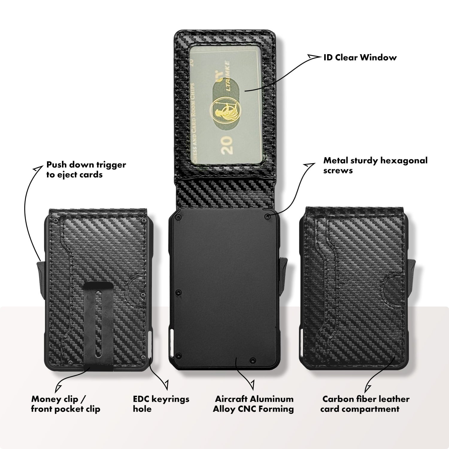 Wallet for Men - with Money Clip Slim Leather Slots Credit Card Holder RFID Blocking Bifold Minimalist Wallet - Image 2