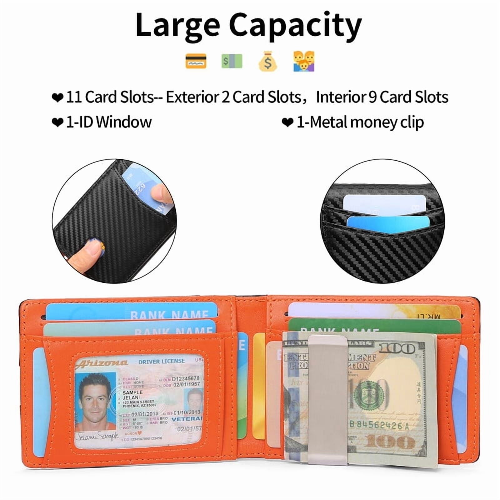 Wallet for Men Bifold RFID Blocking Front Pockets Wallet Credit Card Holder Minimalist Leather Money Clip Mens Wallet... - Image 6