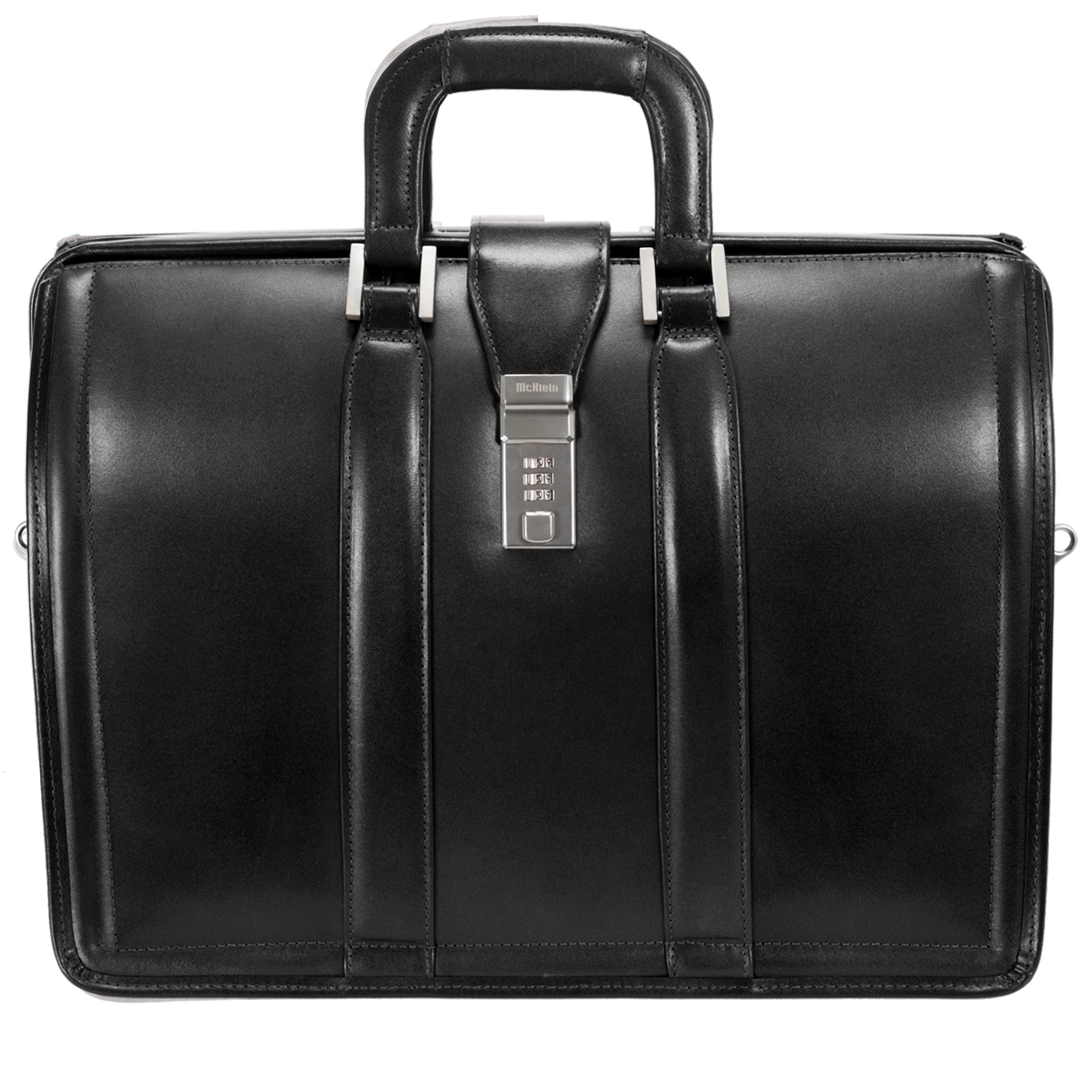Top Grain Cowhide Leather, 17" Leather Litigator Laptop Briefcase - Image 4