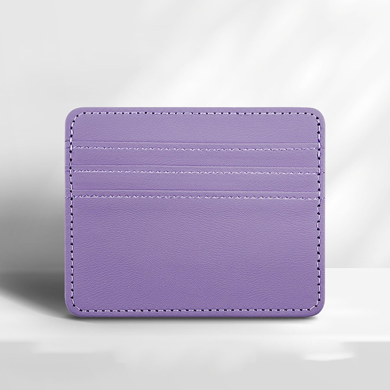 Card Holder Card Storage Bag Purple,Credit Card Holder Slim Minimalist Front Id Travel Rfid Blocking Small Compact Le... - Image 3