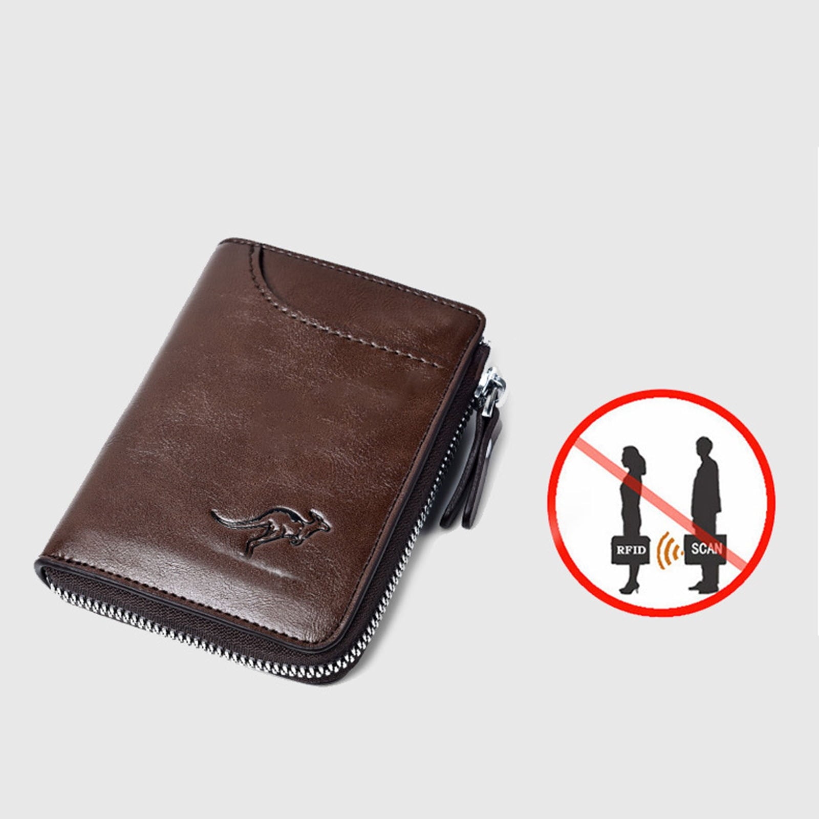 Wallet for Men Slim Bifold Credit Card Holder with Zipper Purse Large Capacity - Proof Fashionable Wallet - Image 3