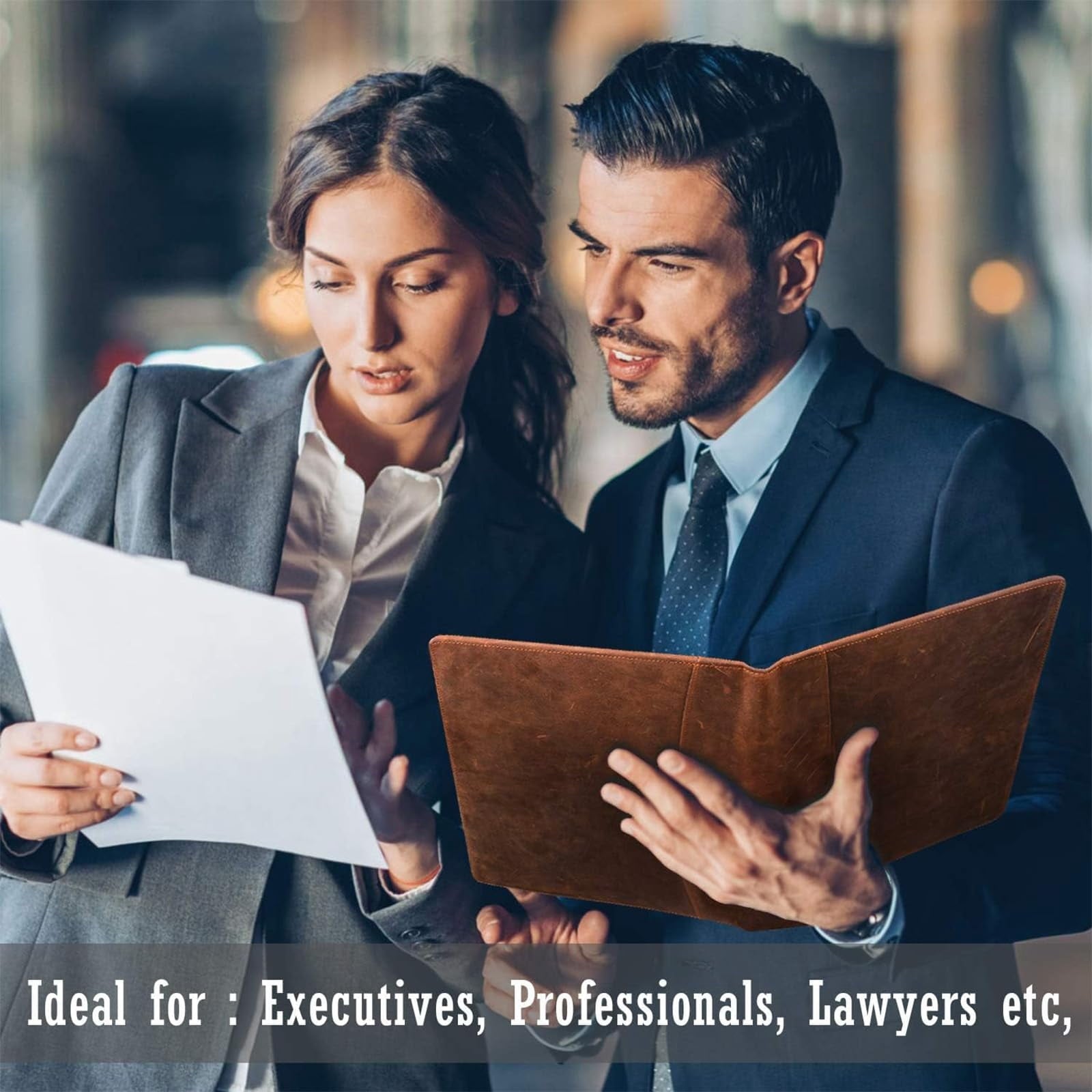 Leather Portfolio  A4 Document Folder Legal Pad Padfolio Professional Writing Letter Notepad Clipboard Sleeve Organizer Resume Folio Binder - Image 6