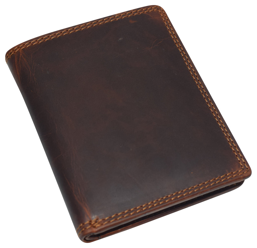 Vintage Leather Mens Slim Bifold Wallet RFID Blocking Credit Card Holder Wallets for Men - Image 2