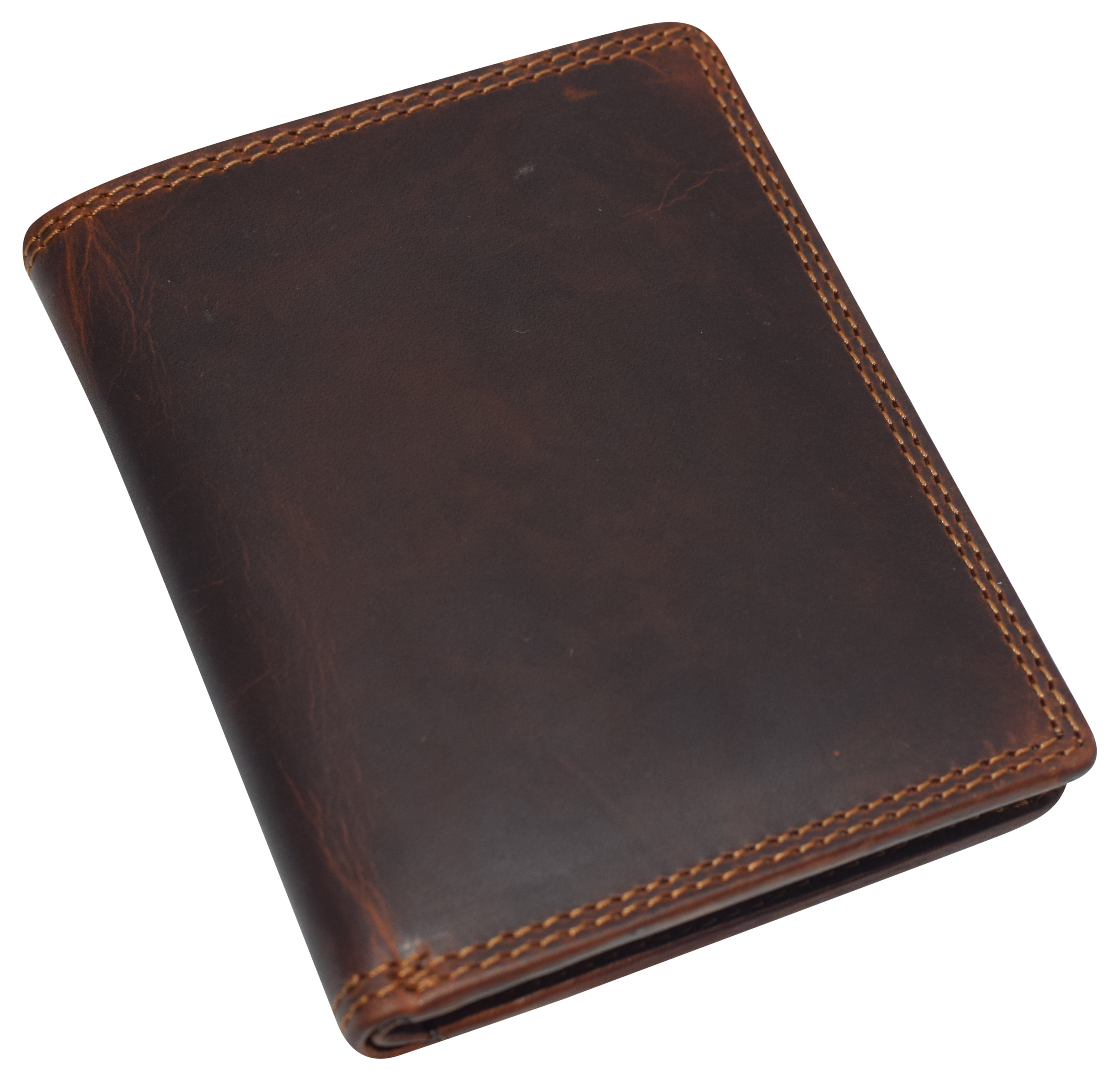 Vintage Leather Mens Slim Bifold Wallet RFID Blocking Credit Card Holder Wallets for Men - Image 2