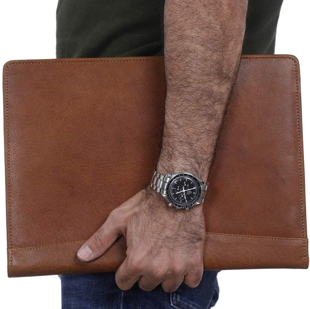 Leather Business Portfolio Business Personal Organiser Folder Full Grain Leather padfolio (Light Tan) - Image 4