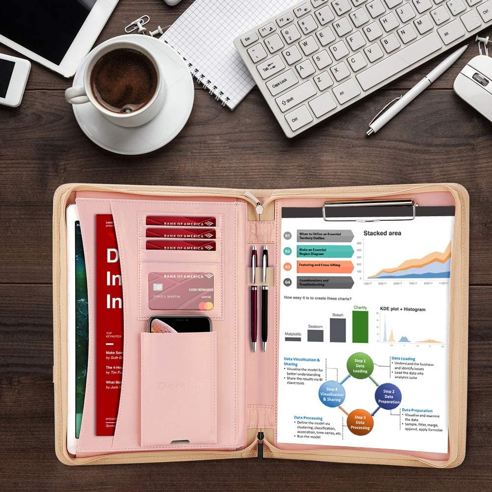 Portfolio with [Hidden Handle] and [Clipboard], Business Conference Portfolio Organizer Notepad Folder, for Women/Men... - Image 6