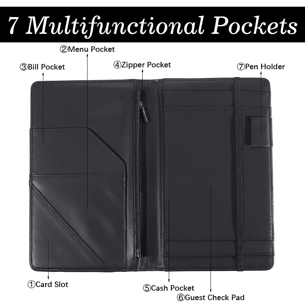 PU Leather Clipboards Portfolio Folder Leather Padfolio Binder Storage Clipboard with Cover Card Holder Notepad Elastic Closure Pen Loop for - Image 6