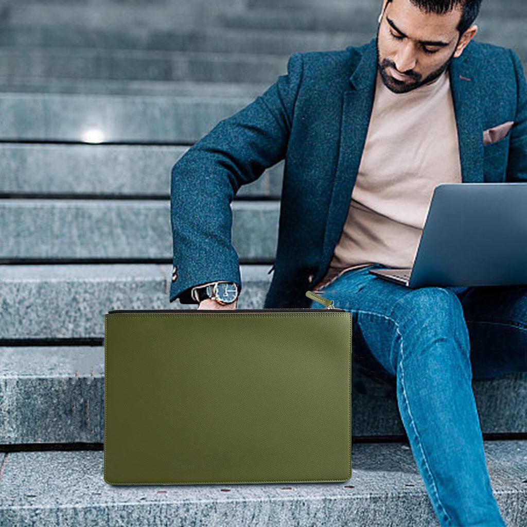 Leather Briefcase for Men and Women - Water-Resistant Document Bag with File Folder for Business and Travel - Image 2